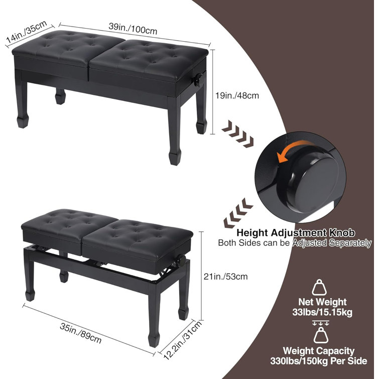 Darby Home Co Tourmalet Leather Flip Top Storage Bench Wayfair Canada